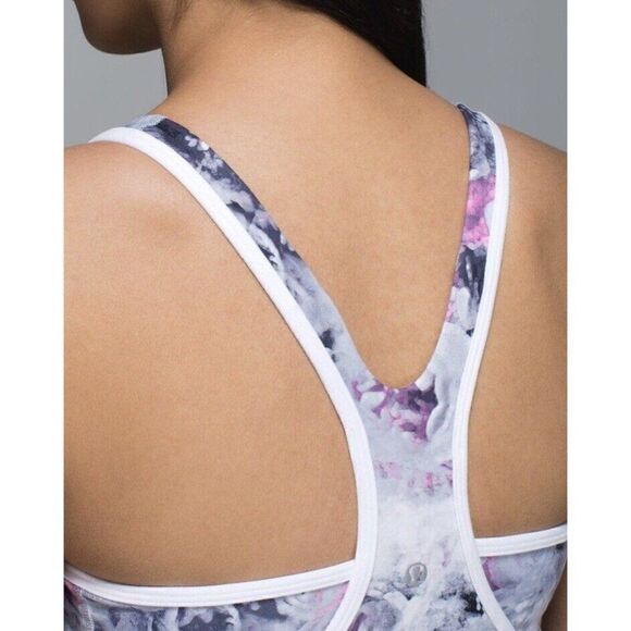 Lululemon Size 6 Crossback Tank Moody Mirage White Thin Straps Low Racer Back - Picture 8 of 12